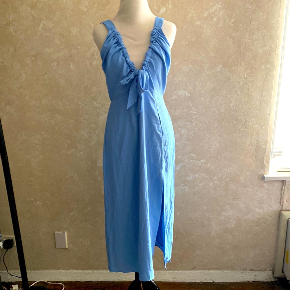 NWT baby blue dress with slit